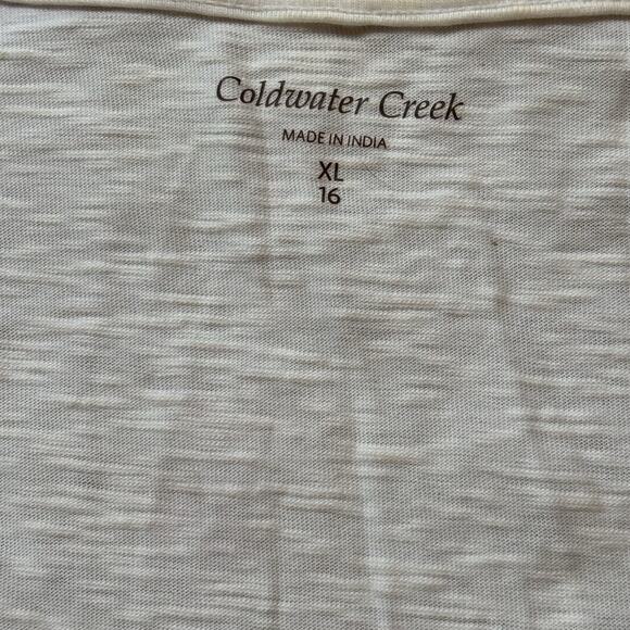 Coldwater Creek Shirt Womens XL Gray Cream Sequin Tank Top Stretch Elegant 16 - Picture 3 of 8
